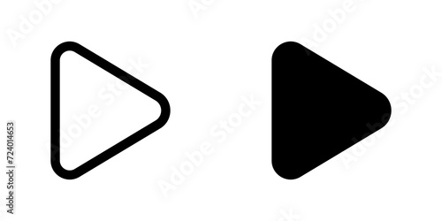Editable vector right triangle arrow icon. Black, transparent white background. Part of a big icon set family. Perfect for web and app interfaces, presentations, infographics, etc