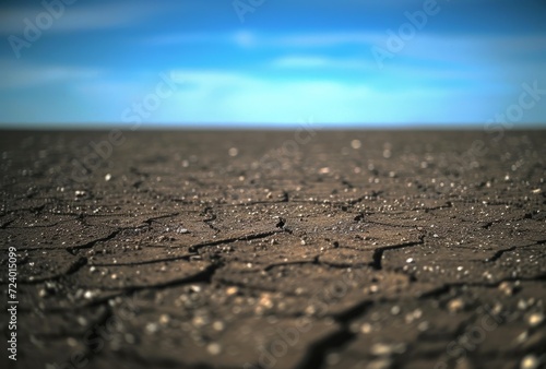 Dry plain with cracked dirt and grass symbolizing a harsh drought under a cloudy sky, water scarcity picture