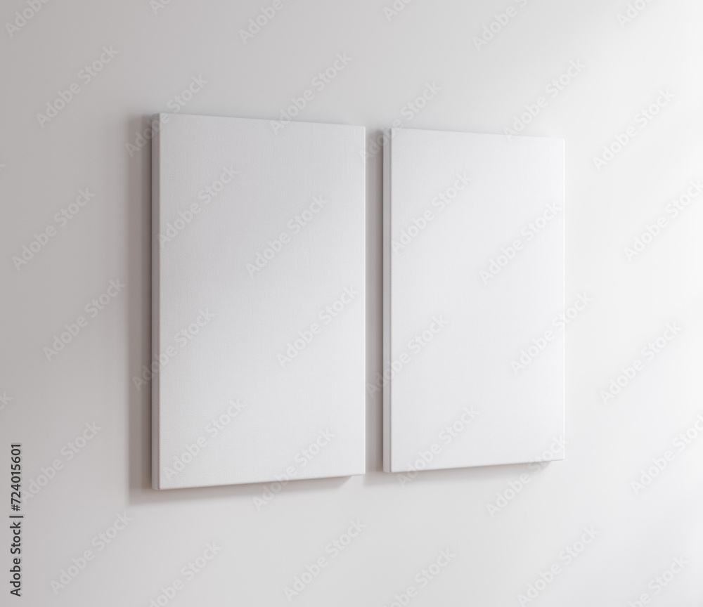Canvas mockup close up, 3d render Canvas mockup close up, 3d render