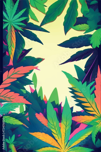 Marijuana Festival  Natural  Bright  Legalize Text Frame Insert