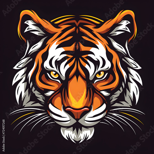 Tiger angry head logo mascot illustration