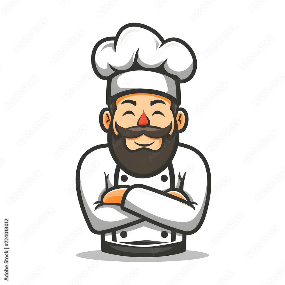 Chef logo mascot cartoon flat design illustration Chef logo mascot cartoon flat design illustration
