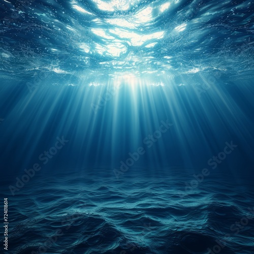 Underwater Ocean Sunlight Rays Background