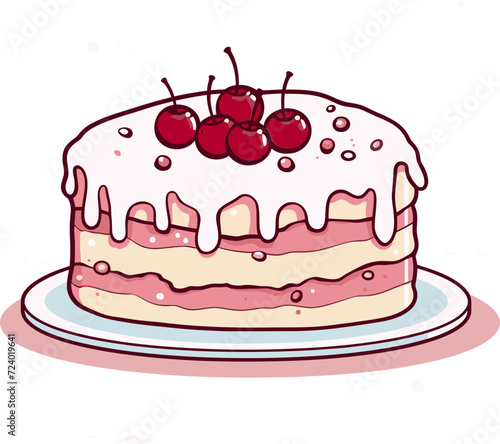 Sliced Cake Vector Art Displayed Vector Cake Masterpieces Unveiled