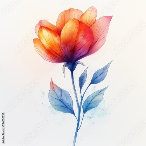 Flower Illustration - Stock Image Generative AI