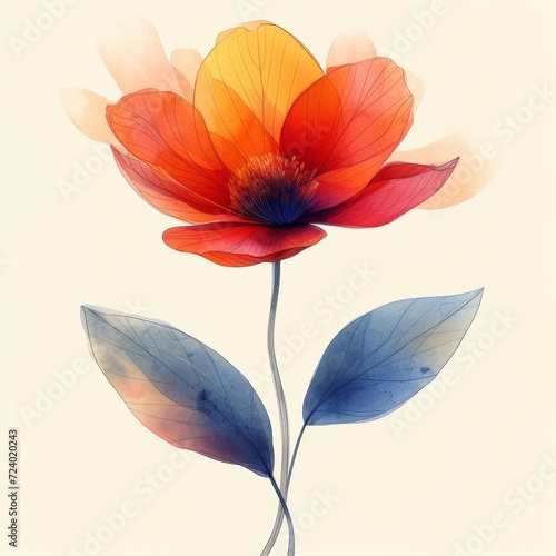 Flower Illustration - Stock Image Generative AI