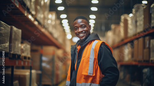 man standing in warehouse