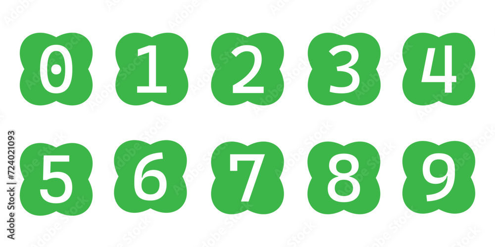 Numbers Without Names Simple Simple numbers symbol set. Black isolated font in vector with ...