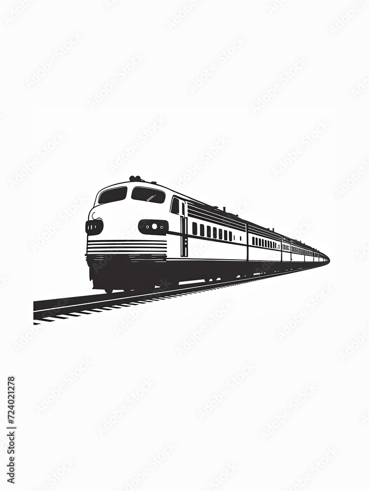 Fototapeta premium Cute simple train. Child poster Wall art