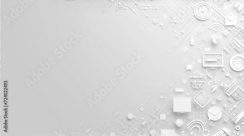 Many social network printed icons lies in pile on beige background with copy space.  © Andrei Hasperovich