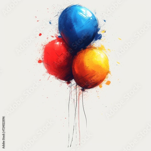 Minimalist Balloon Illustration Generative AI