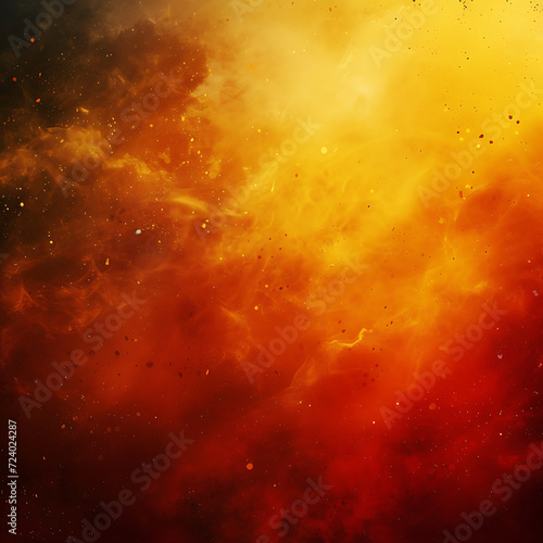 the intensity of a cosmic explosion with a gradient of fiery orange, red, and yellow, merged seamlessly with a grainy texture for a dynamic poster.
