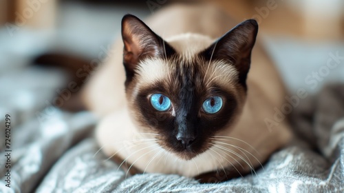 Siamese Cat with Mesmerizing Blue Eyes