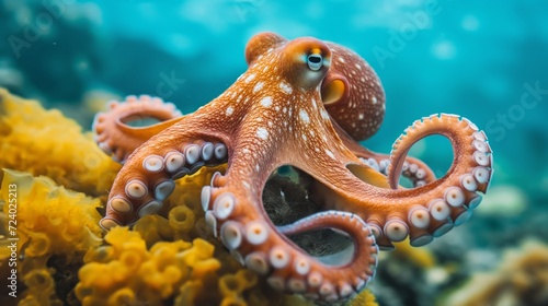 Octopus Swimming in Ocean