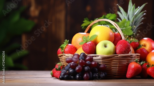Mix fruit in basket © wiparat