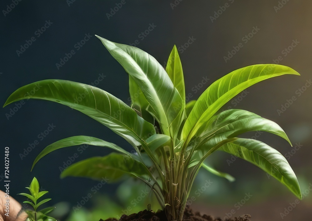 Fototapeta premium Organic Harmony: Sunlit Leaves in a Sustainable Haven