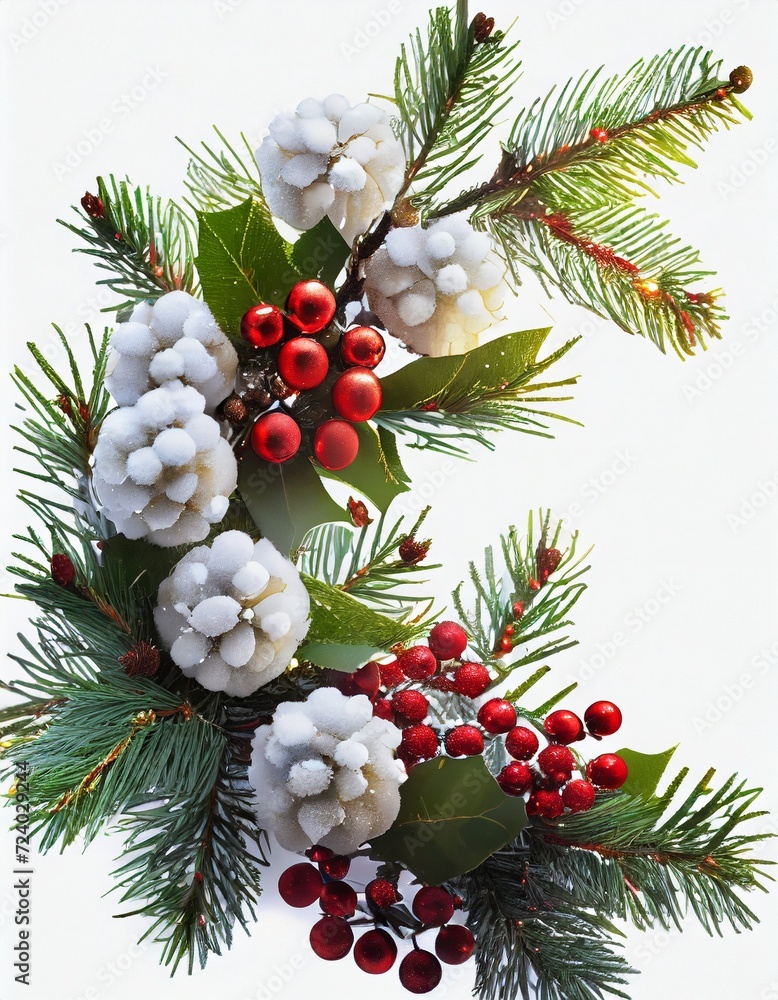 christmas garland on a white background christmas garland on a white background