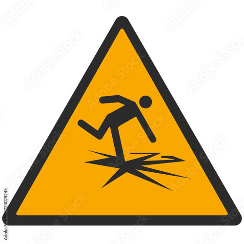WARNING PICTOGRAM, WARNING; THIN ICE ISO 7010 - W043, SVG