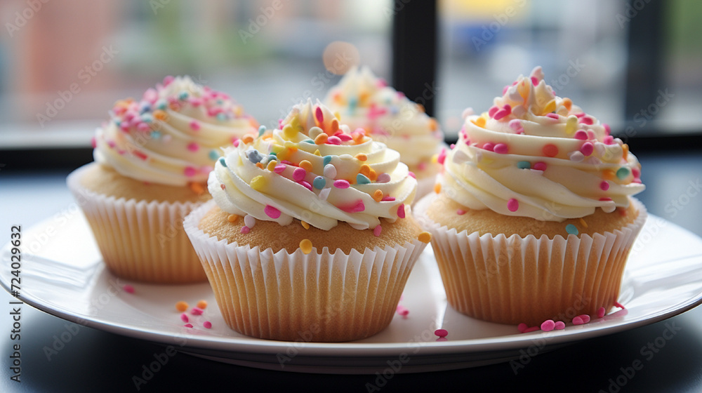 A cupcake also British English: fairy cake; Australian English: patty cake or cup cake is a small cake designed to be eaten by one person. They are often baked in a small thin paper or aluminum 