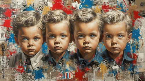Kids in America inspired by Kim Wilde unsymphonic New Wave painting mixed with photography photo