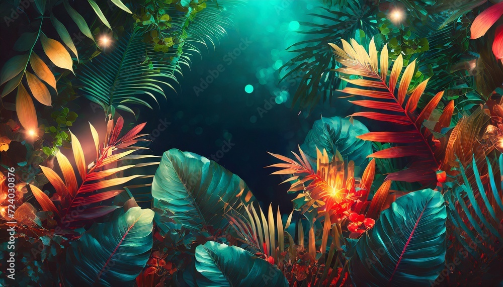 colorful tropicke leaves colorful tropicke leaves