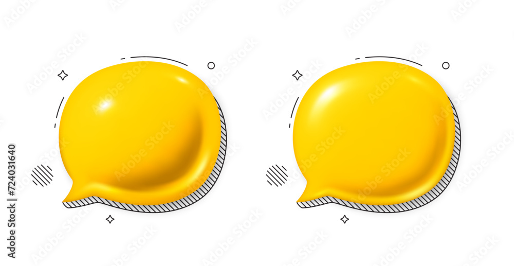 Speech bubble icons. 3d chat comment icons set. Talk message yellow box ...