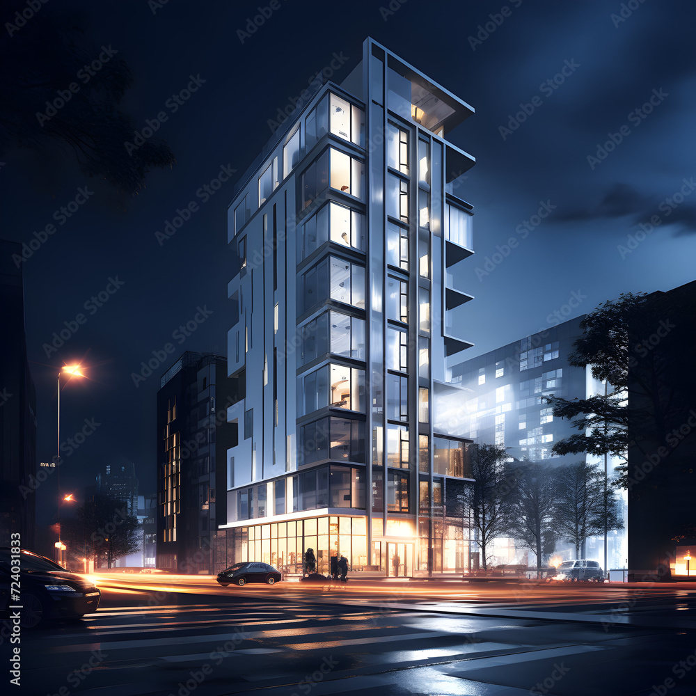 Night city street generative ai Night city street generative ai