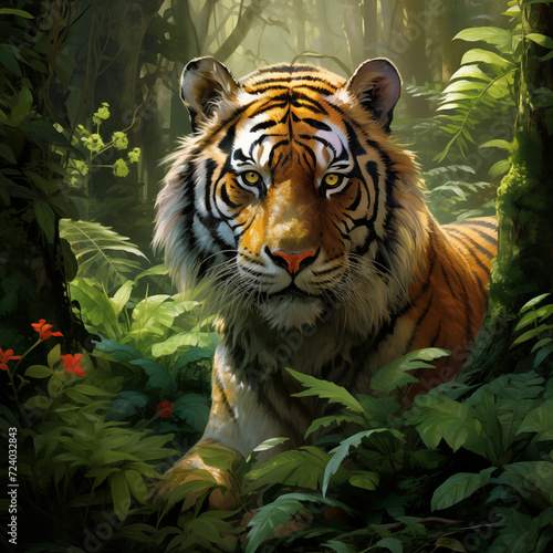 tiger in the jungle