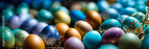 colored eggs background banner
