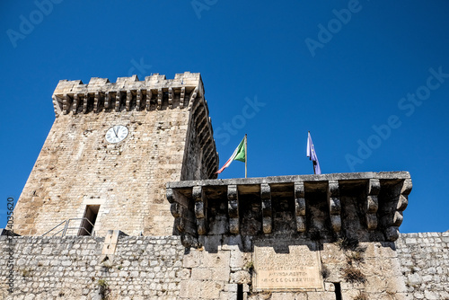medieval castle of Celano Aquila Abruzzo Italy external walls photo