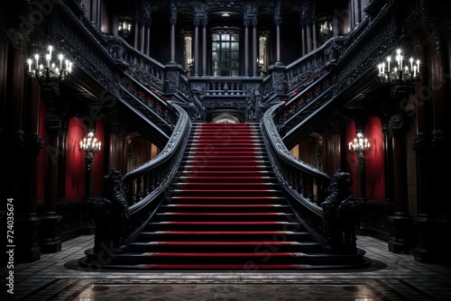 Captivating the mystical aura. exploring count draculas enigmatic gothic castle interior