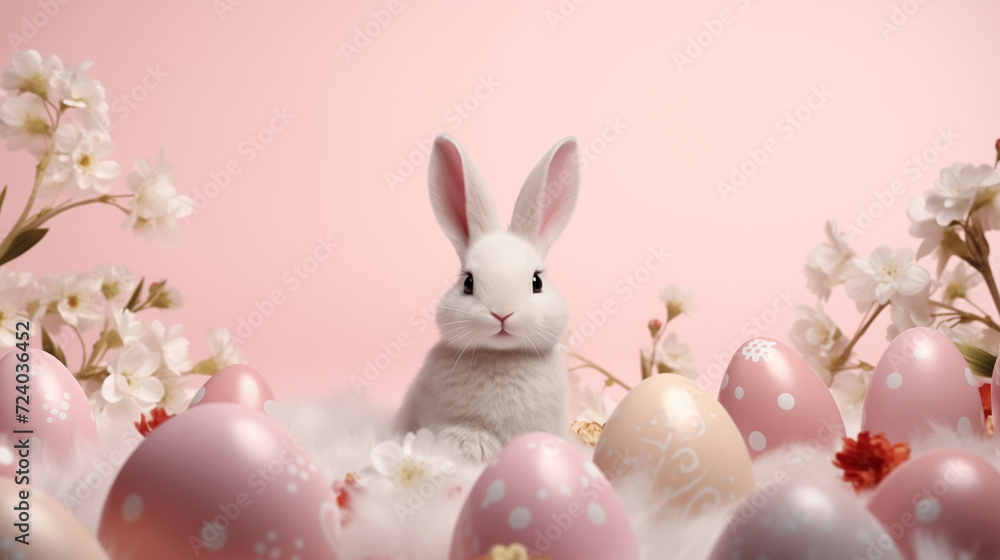 Obraz premium easter bunny with easter eggs