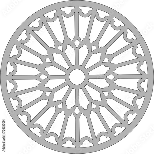 Cathedral of León (Spain). Rosette of the west façade of the cathedral. 