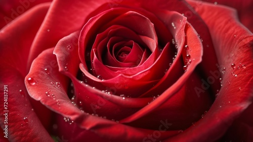 A high-resolution macro photo of a red rose with intricate details background