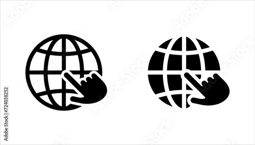 Web icon set. Click to go to website or internet icon for apps and websites. vector illustration on white background photo