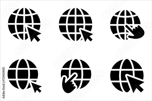Web icon set. Click to go to website or internet icon for apps and websites. vector illustration on white background