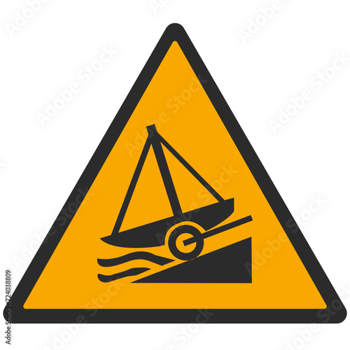 WARNING PICTOGRAM, WARNING; SLIPWAY ISO 7010 - W044, SVG