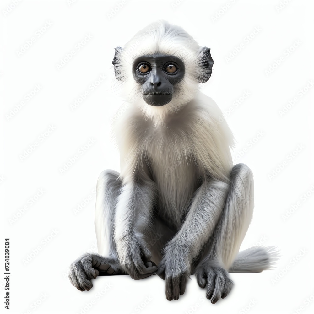 Obraz premium a langur, studio light , isolated on white background