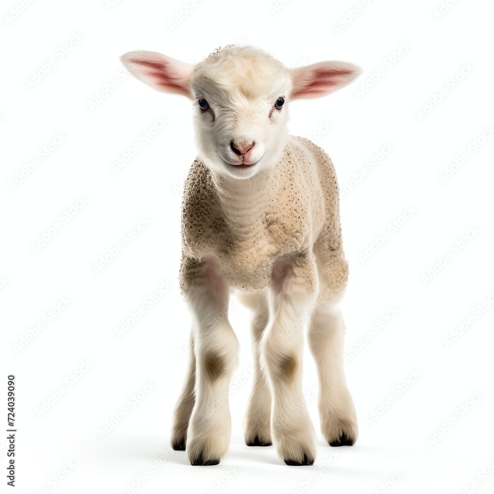 Fototapeta premium a lamb, studio light , isolated on white background