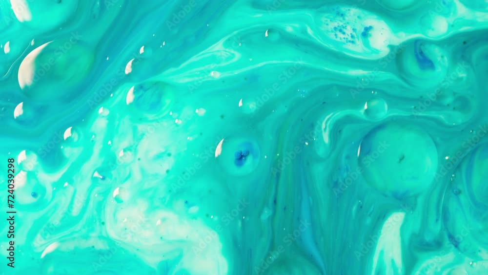 Slow Motion Fluid Art: Blue, Green, and Violet Color Fusion on White Abstract Texture. High quality 4k footage Slow Motion Fluid Art: Blue, Green, and Violet Color Fusion on White Abstract Texture. High quality 4k footage