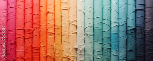 Abstract rainbow multicolored fabric rainbow gradient  texture panorama background as wallpaper