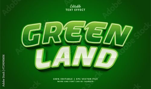 Green Land Editable Text Effect Style 3d Fresh Nature