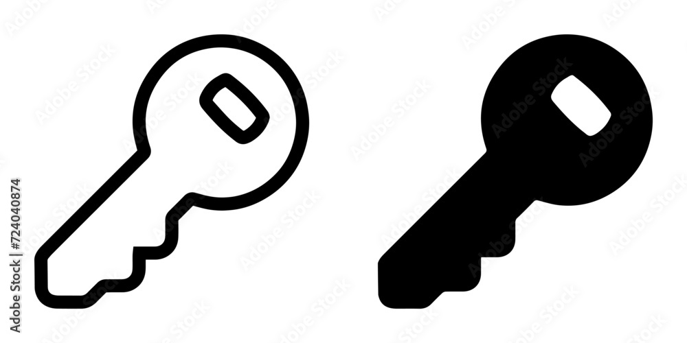 Key icon vector. Key logo design. Key vector icon illustration isolated on white background Key icon vector. Key logo design. Key vector icon illustration isolated on white background