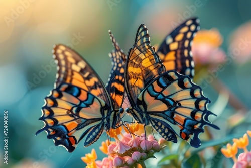 butterflies on flower in spring. Amazing beautiful colorful natural scenery. © Irina Mikhailichenko