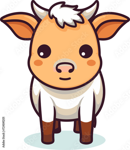 Vector Art of Leaping Cow Cute Vector Cow Illustration