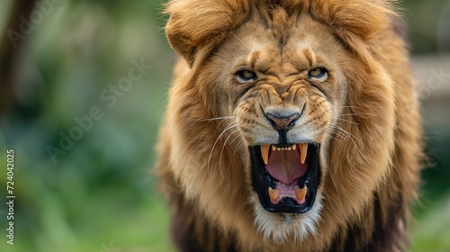Aggressive lion ready to attack © cherezoff
