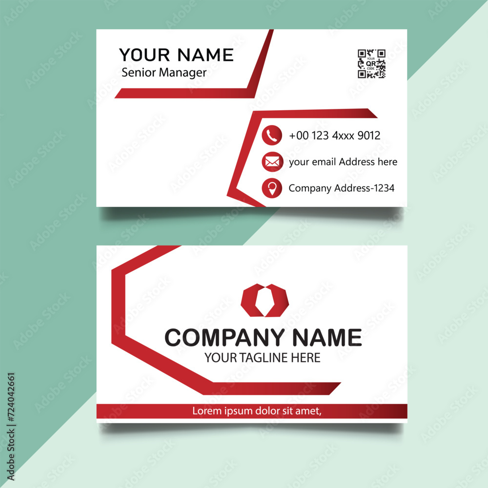 Red modern creative business card design Red modern creative business card design