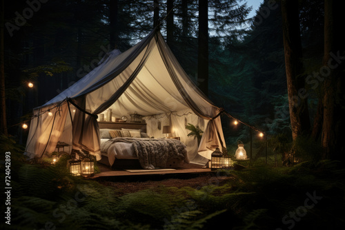 Summer nature outdoors vacation camp forest tent travel night sky adventure