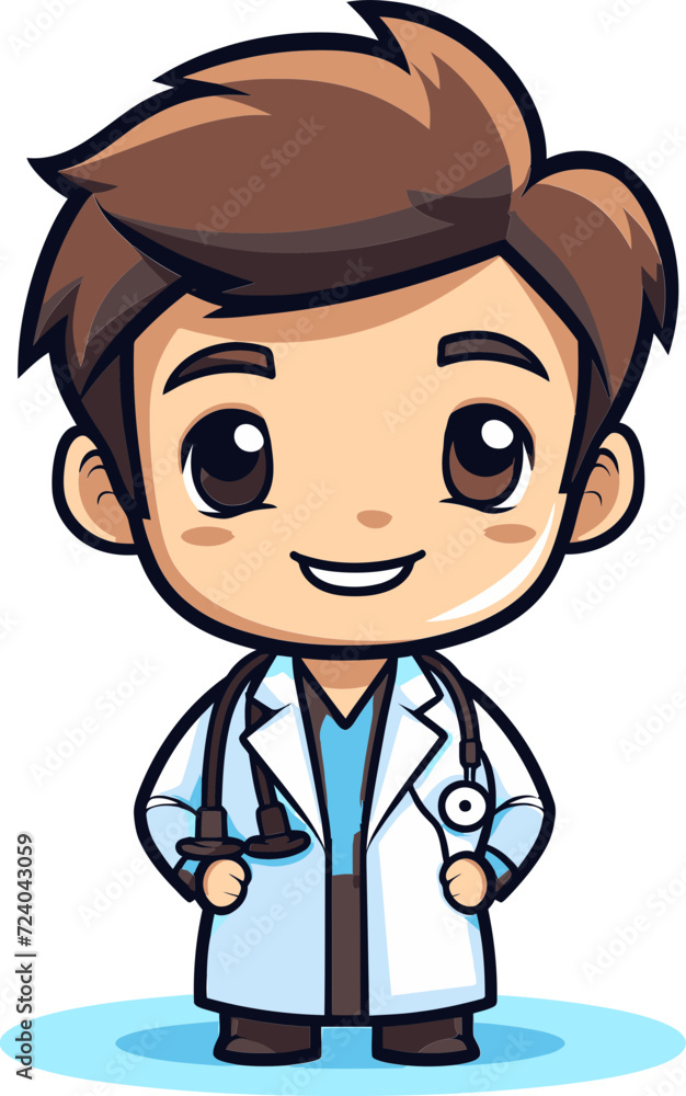 Illustrated Healthcare Doctor in Vibrant Vectors Doctor Vectors Precision in Medical Art