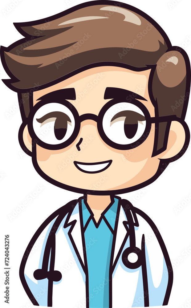 Illustrated Healthcare Professionals Doctor Edition Doctor Vector Artistry Portraying Medical Excellence